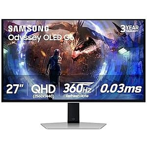 [AC] $499.99** | Samsung 27” Odyssey OLED G6 (G60SD) Series Gaming Monitor with QHD & QD-OLED, 360Hz 0.03ms at Amazon